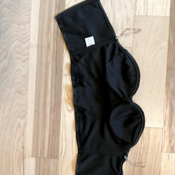 Black cropped strapless satin corset top size M - Picture 4 of 7